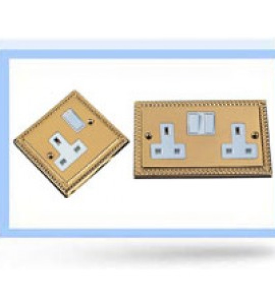 13 amp Twin Socket Gold