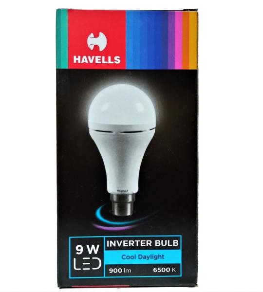 Havells LED 9W INVERTER BULB (Cool White 6500K, B22) with 3 Dimmable mode option | B22