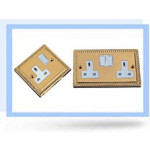 13 amp Twin Socket Gold